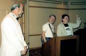 Ken Forman, Eric Lindsay & Jean Weber bidding for Corflu Airlie
